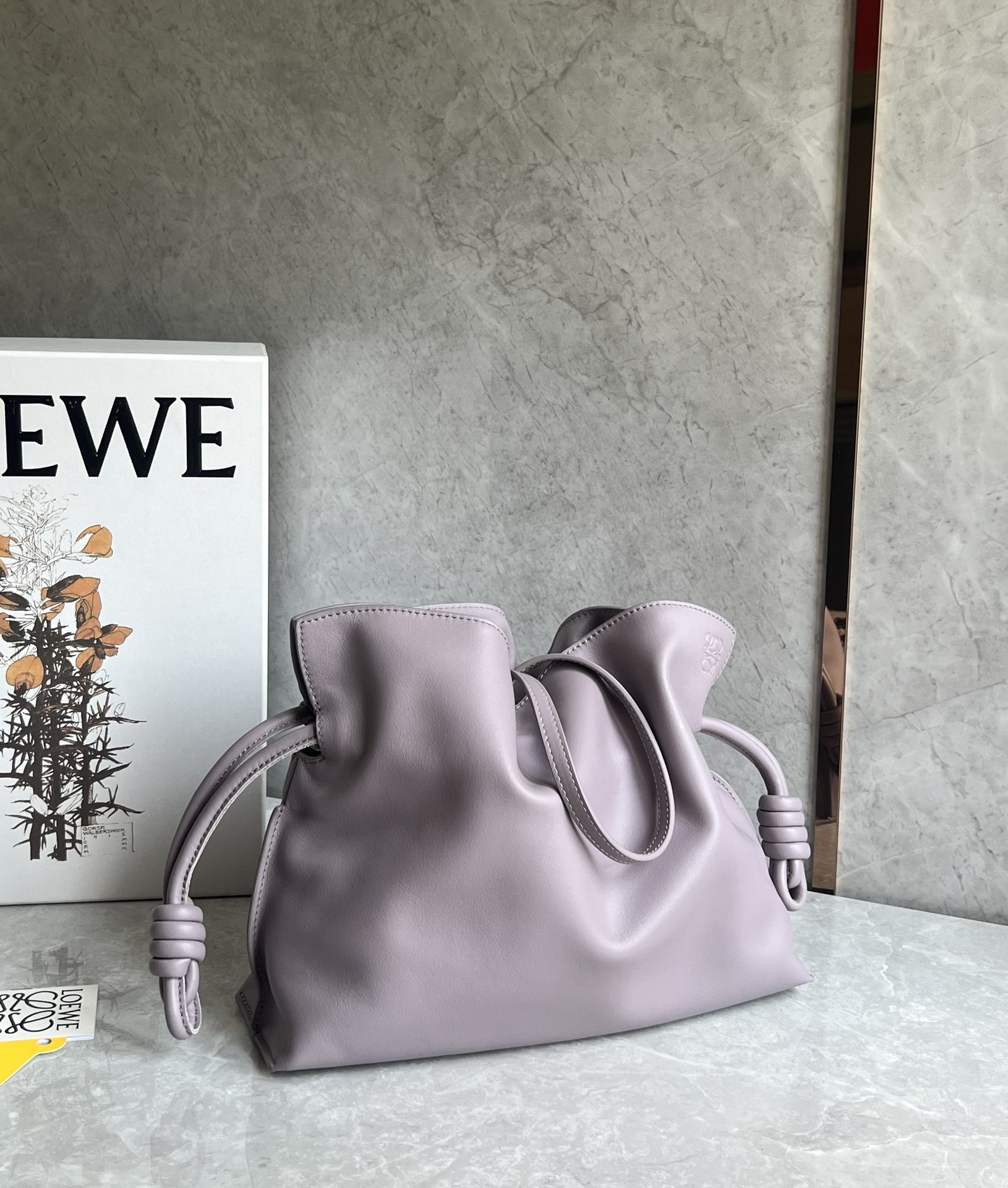 Loewe Medium Flamenco Clutch in Nappa Calfskin Light Purple